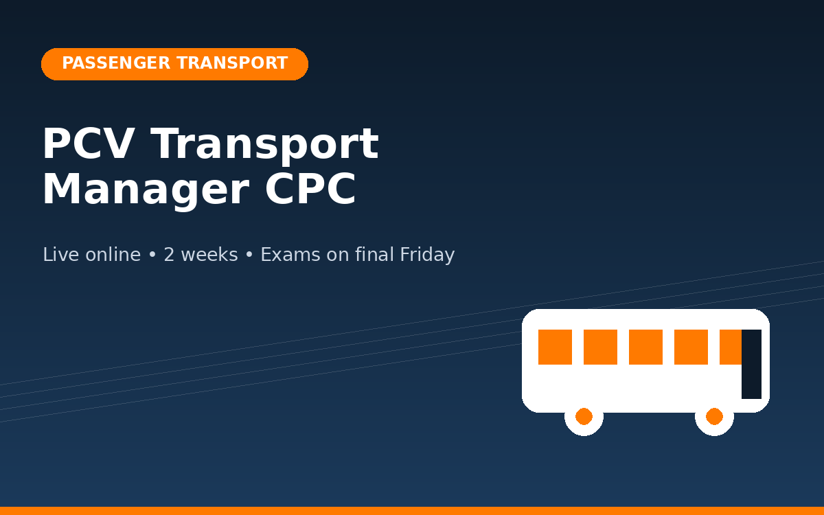 PCV Transport Manager CPC (Passenger Transport)